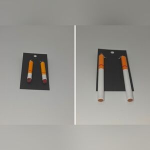 Cigarette But Earrings Handmade Hypo- Allergenic Long or Short Funny‎ Gag Joke